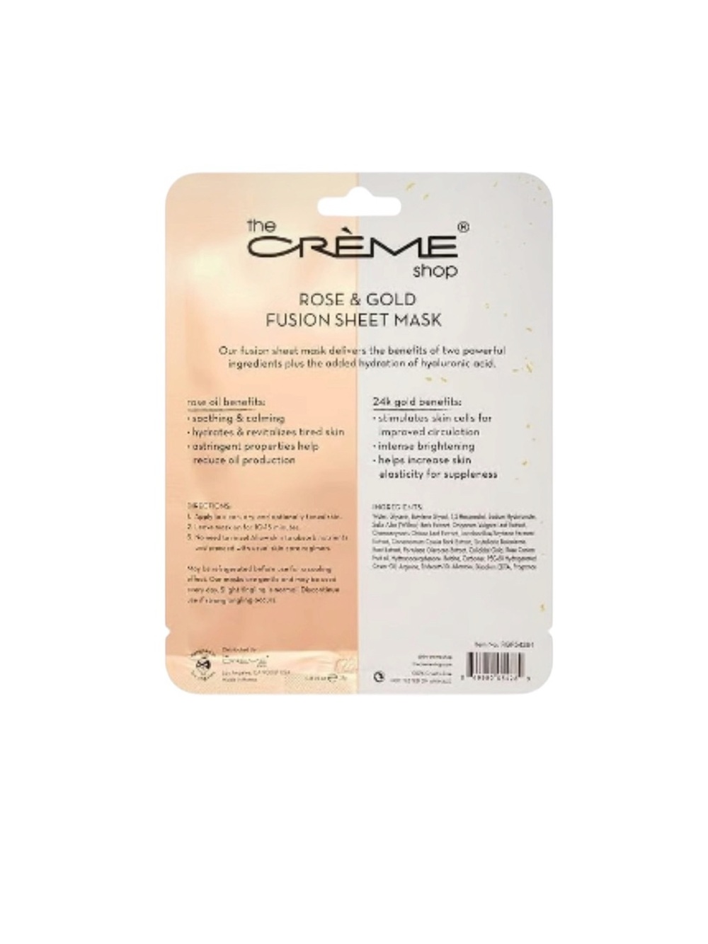 The Creme Shop Rose Gold Fusion Sheet Mask Rose Oil w/24K Gold (1) - Picture 3 of 3